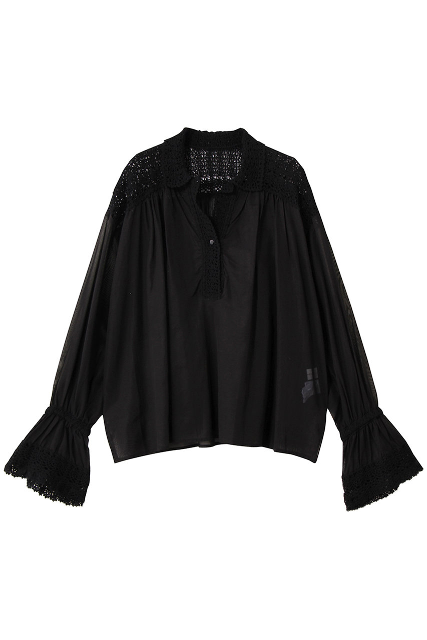 ガリャルダガランテ/GALLARDAGALANTEの【HERITANOVUM】クロシェットシャツ(ブラック/GGH1052104A0001)