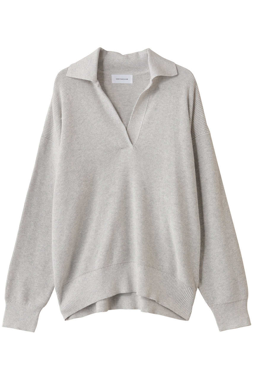 GALLARDAGALANTE 【HERITANOVUM】ワッフルスッキパーニット (ライトグレー, F) ガリャルダガランテ ELLE SHOP GALLARDAGALANTE 【HERITANOVUM】ワッフルスッキパーニット (ライトグレー, F) ガリャルダガランテ ELLE SHOP