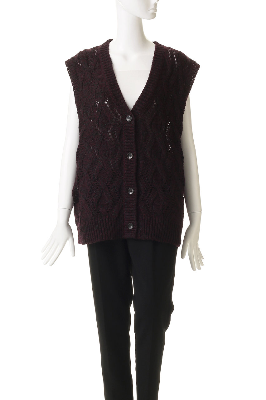美品 HERITANOVUMヘリテノーム フリンジニットベスト GALLARDAGALANTE(ガリャルダガランテ)｜【HERITANOVUM】ケーブルニット