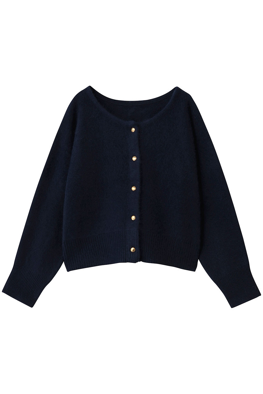 GALLARDAGALANTE 前後2WAYファーウールショートカーデ (ネイビー, F) ガリャルダガランテ ELLE SHOP