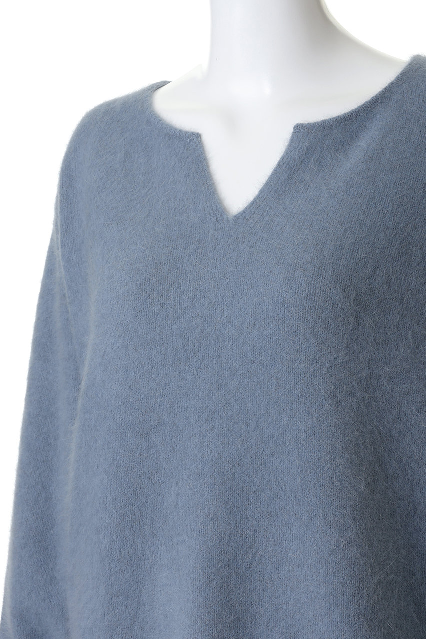 極美品❤️24AWガリャルダガランテ カシミヤ混キーネックニット ファー グレー GALLARDAGALANTE（ガリャルダガランテ） ニット セーター カシミヤ混