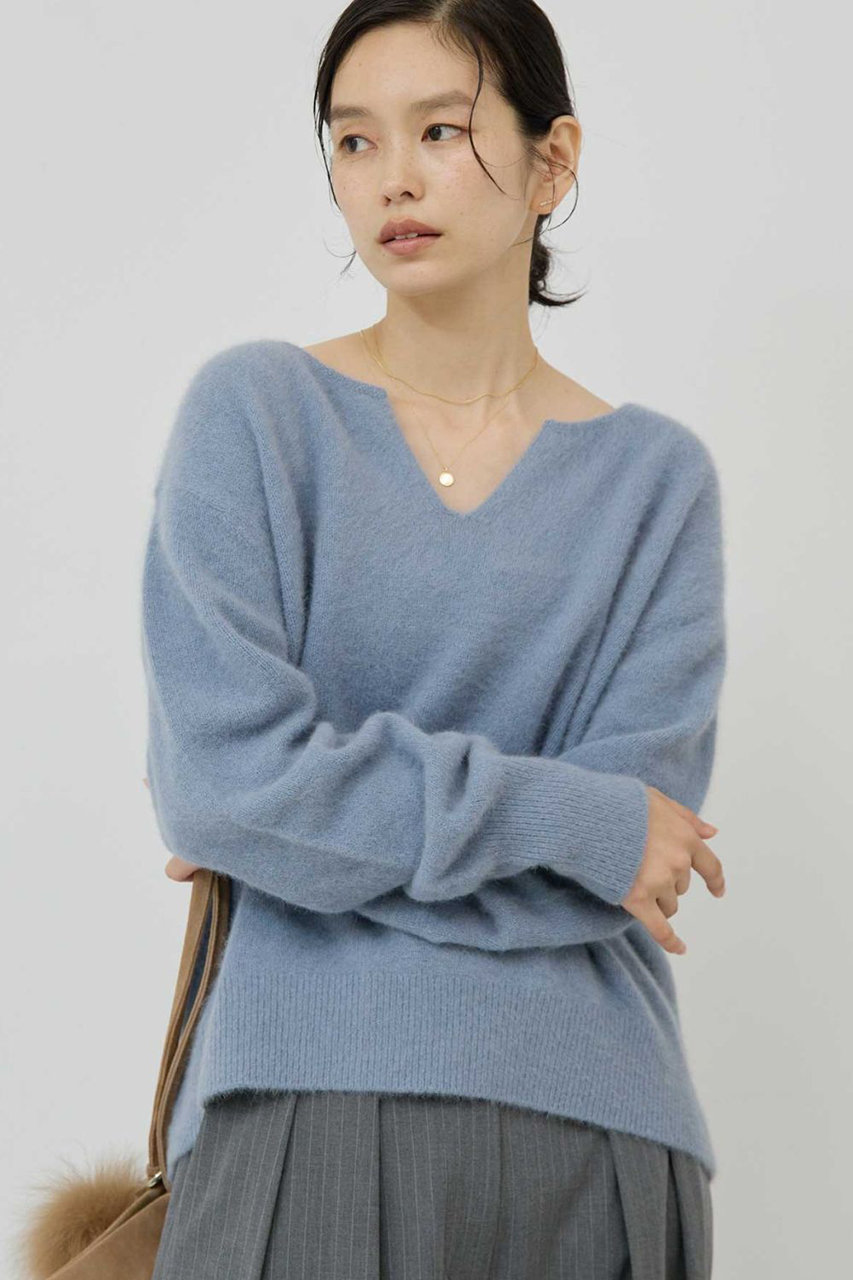 GALLARDAGALANTE(ガリャルダガランテ)｜ファーウールキーネックニット