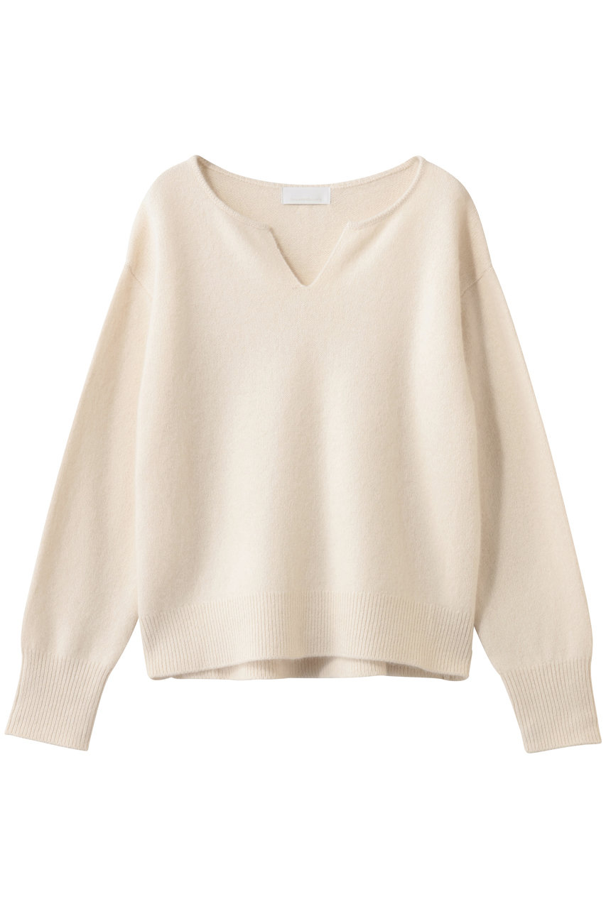 ファーウールキーネックニット