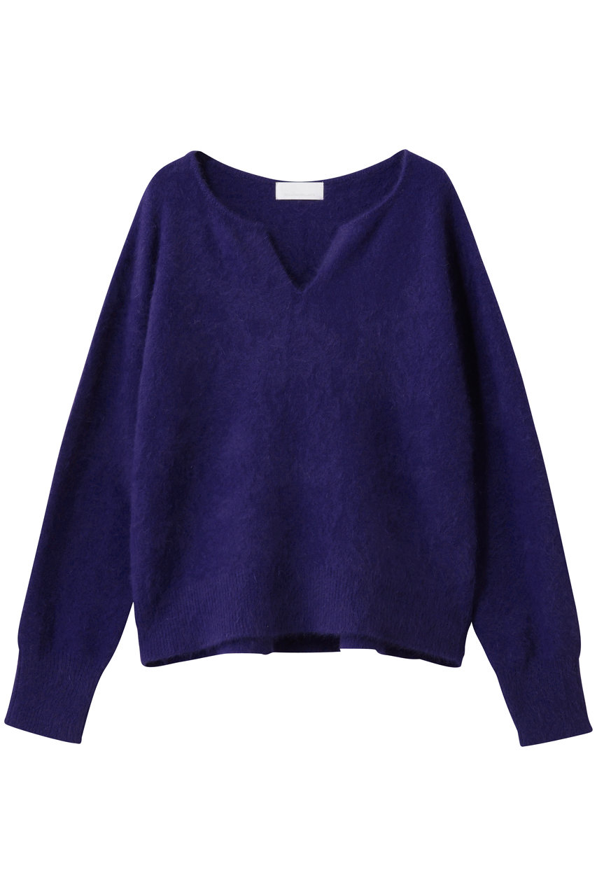 ファーウールキーネックニット