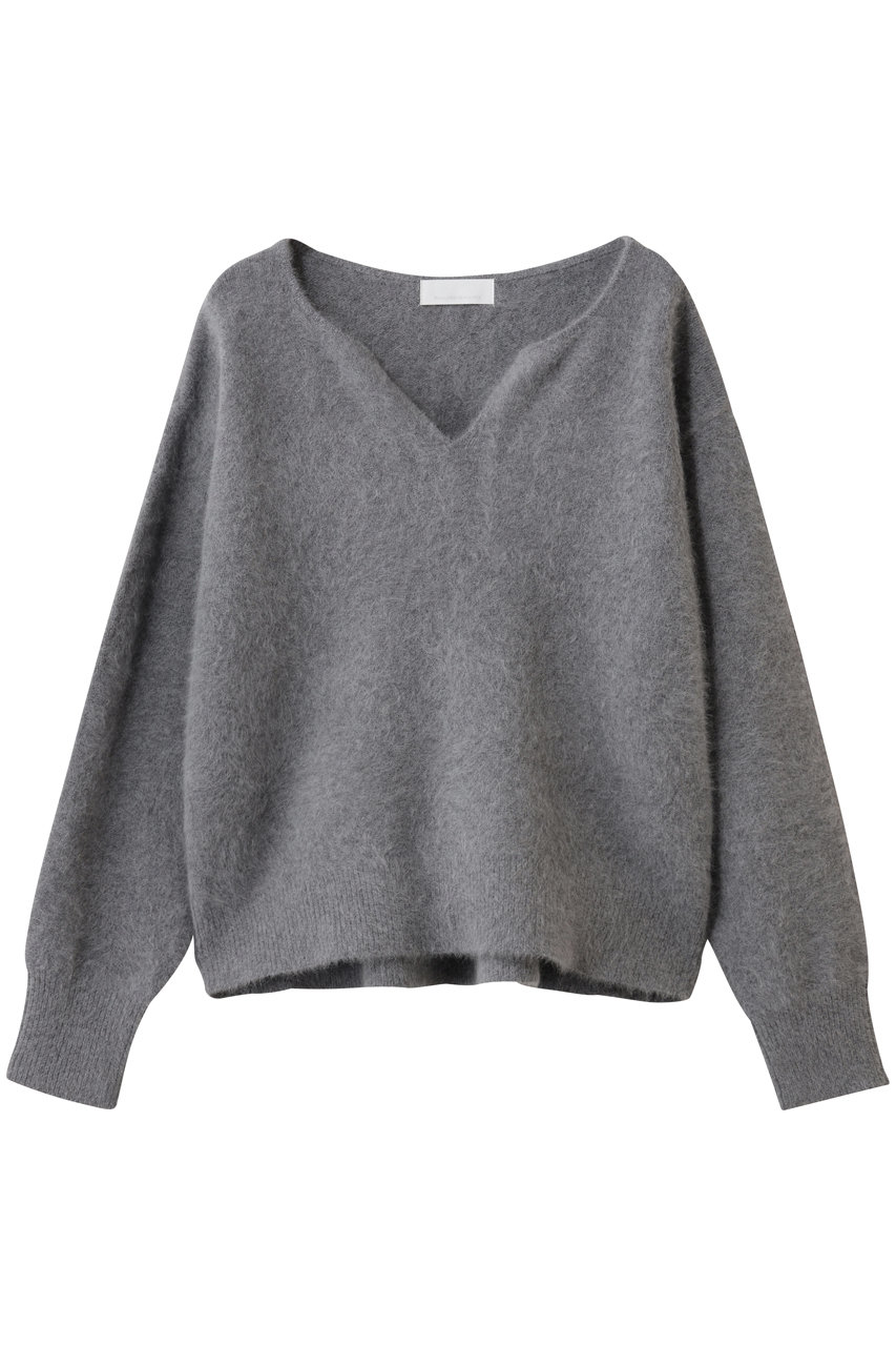 ファーウールキーネックニット