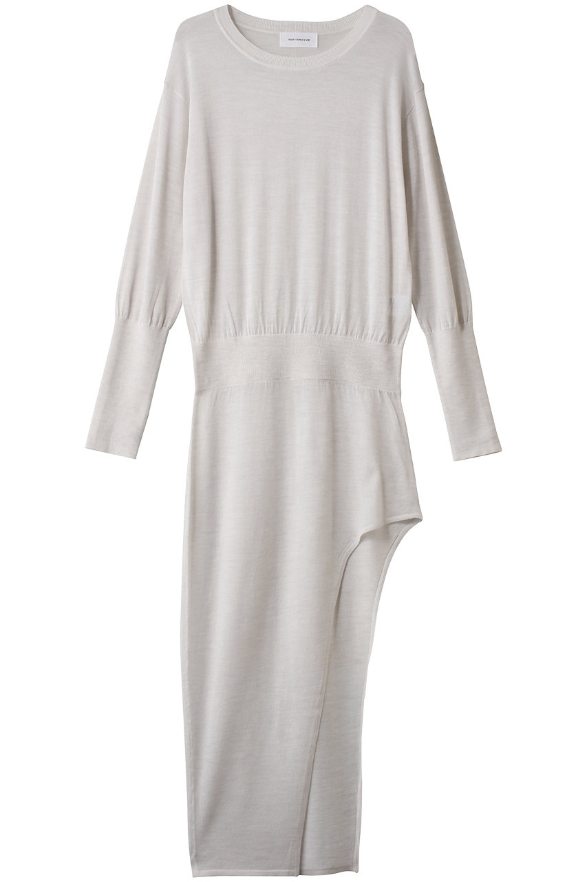 ガリャルダガランテ/GALLARDAGALANTEの【HERITANOVUM】アシンメトリーニットワンピ(オフホワイト/GGH1052505A0003)