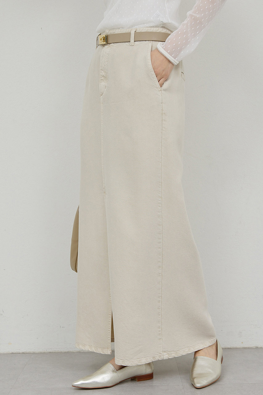 ガリャルダガランテ/GALLARDAGALANTEの【セットアップ対応】リヨセルスリットスカート(アイボリー/GGZ1052101A0007)