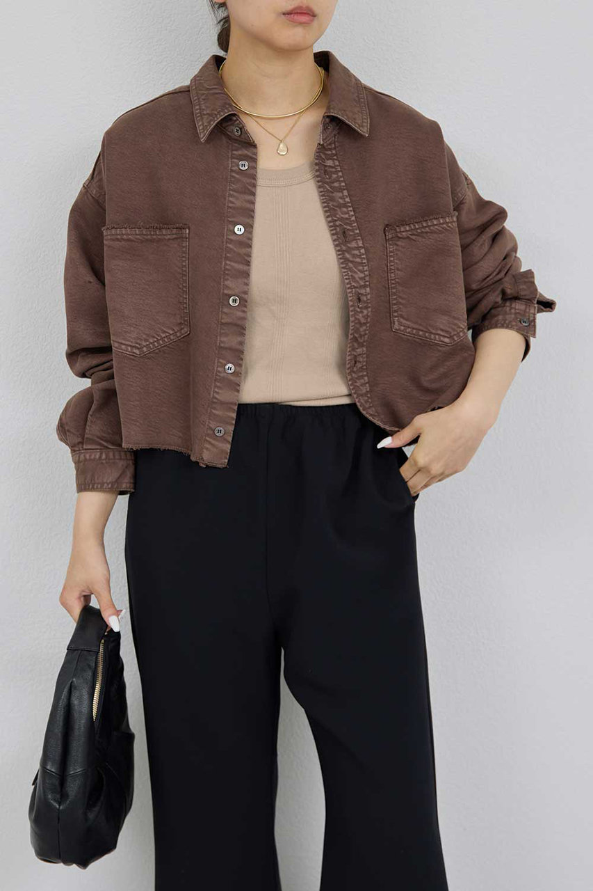 GALLARDAGALANTE 【セットアップ対応】リヨセルショートシャツ (ブラウン, F) ガリャルダガランテ ELLE SHOP GALLARDAGALANTE 【セットアップ対応】リヨセルショートシャツ (ブラウン, F) ガリャルダガランテ ELLE SHOP