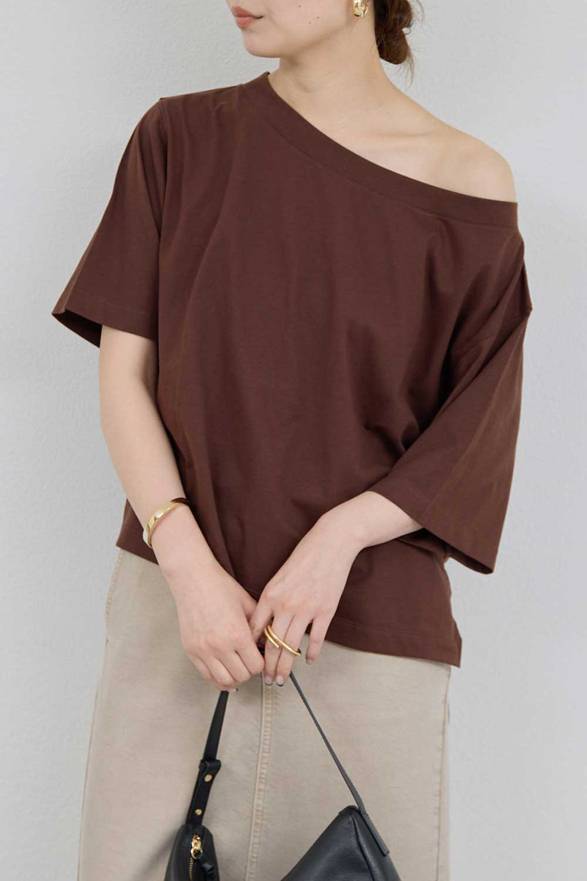 GALLARDAGALANTE オフショルTee (ブラウン, F) ガリャルダガランテ ELLE SHOP GALLARDAGALANTE オフショルTee (ブラウン, F) ガリャルダガランテ ELLE SHOP