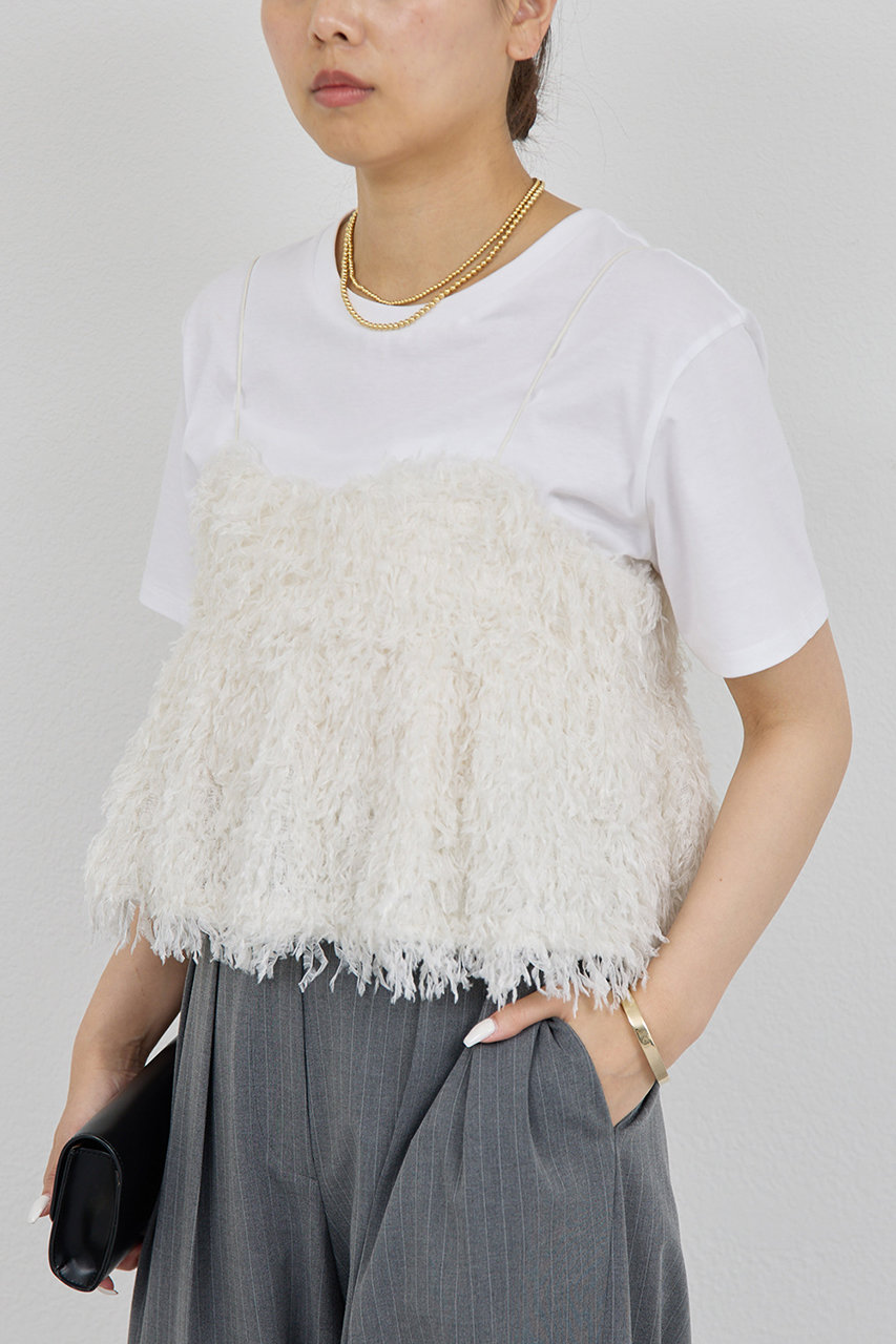 GALLARDAGALANTE 【セットアップ対応】フリンジキャミソール (ホワイト, F) ガリャルダガランテ ELLE SHOP GALLARDAGALANTE 【セットアップ対応】フリンジキャミソール (ホワイト, F) ガリャルダガランテ ELLE SHOP