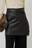 GALLARDAGALANTE(ガリャルダガランテ)｜レザーラップスカート/ブラック