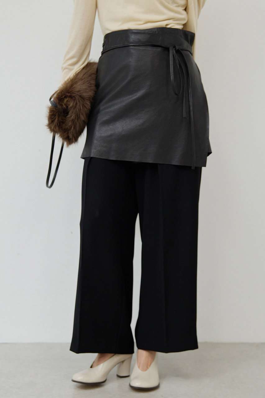 GALLARDAGALANTE(ガリャルダガランテ)｜レザーラップスカート/ブラック