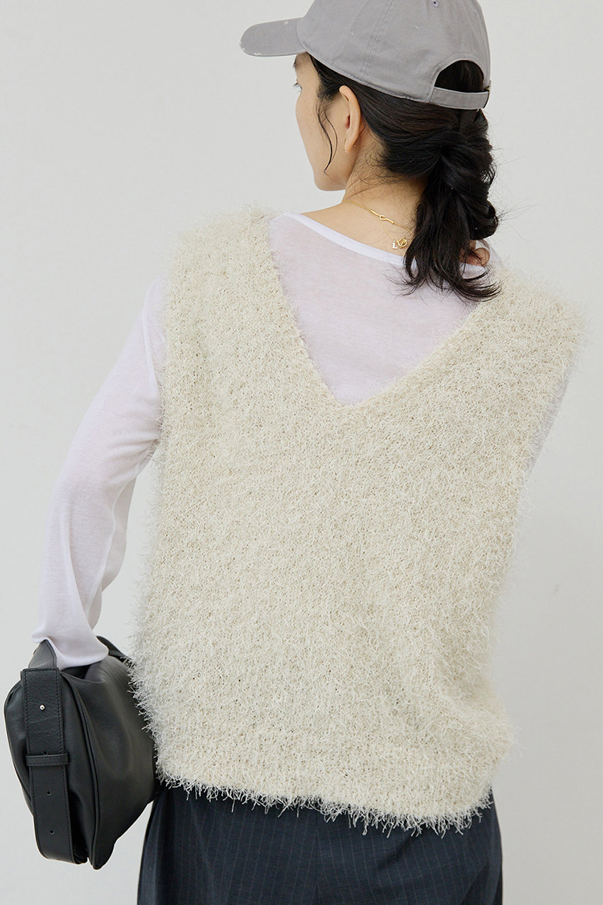 GALLARDAGALANTE(ガリャルダガランテ)｜シャギーニットベスト/オフ