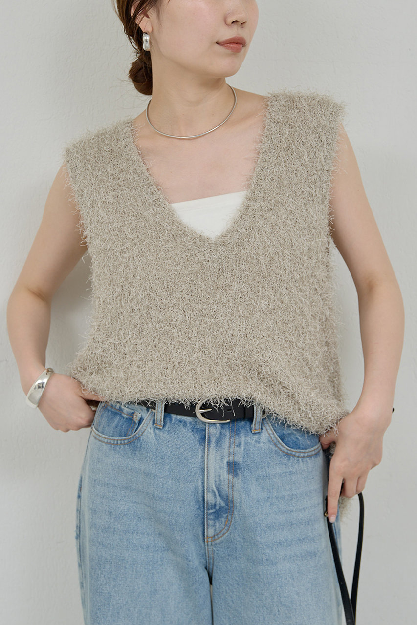 ガリャルダガランテ/GALLARDAGALANTEのシャギーニットベスト(ライトグレー/GGZ1052105A0002)