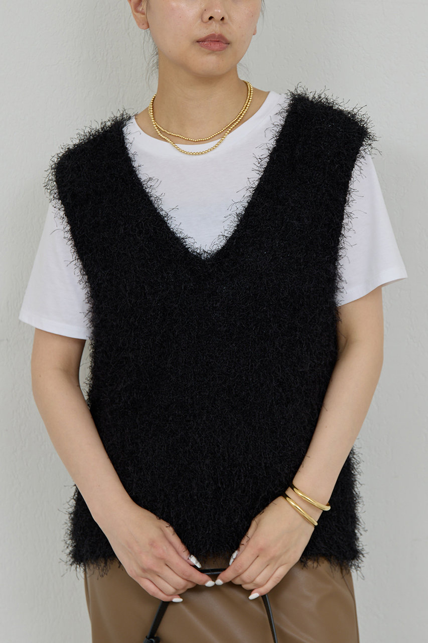 ガリャルダガランテ/GALLARDAGALANTEのシャギーニットベスト(ブラック/GGZ1052105A0002)