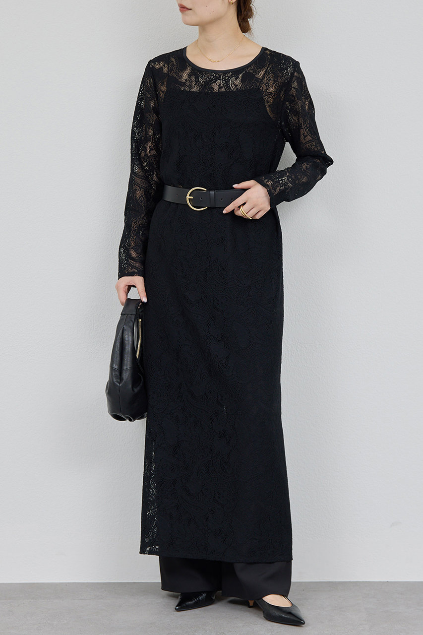 GALLARDAGALANTE ストレッチレースワンピース (ブラック, F) ガリャルダガランテ ELLE SHOP GALLARDAGALANTE ストレッチレースワンピース (ブラック, F) ガリャルダガランテ ELLE SHOP