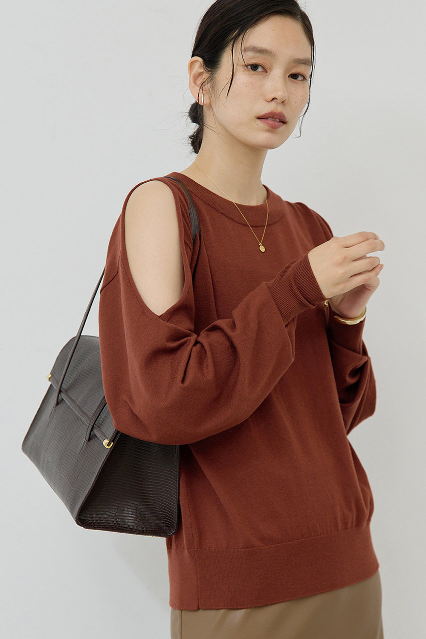 GALLARDAGALANTE 【2WAY】ショルダースリットニット (ブラウン, F) ガリャルダガランテ ELLE SHOP GALLARDAGALANTE 【2WAY】ショルダースリットニット (ブラウン, F) ガリャルダガランテ ELLE SHOP
