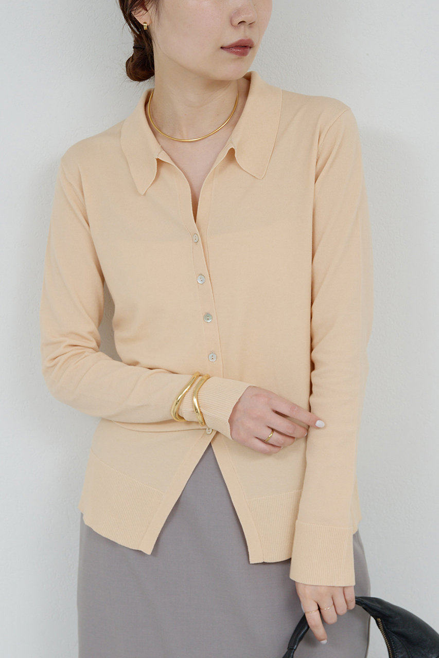 ガリャルダガランテ/GALLARDAGALANTEの総針ポロカーデ(ベージュ/GGZ1052105A0008)