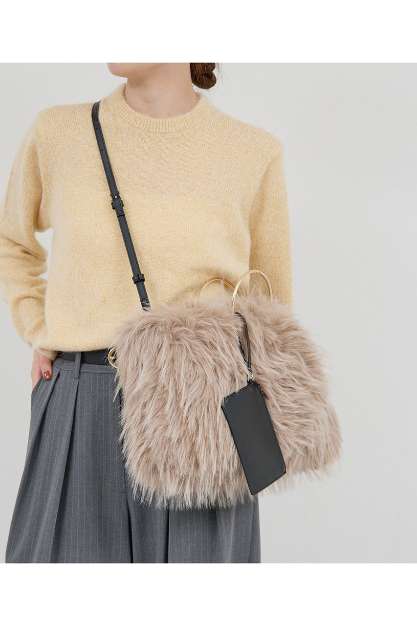 GALLARDAGALANTE 【2.718】シャギーリングハンドルバッグ (ベージュ, F) ガリャルダガランテ ELLE SHOP