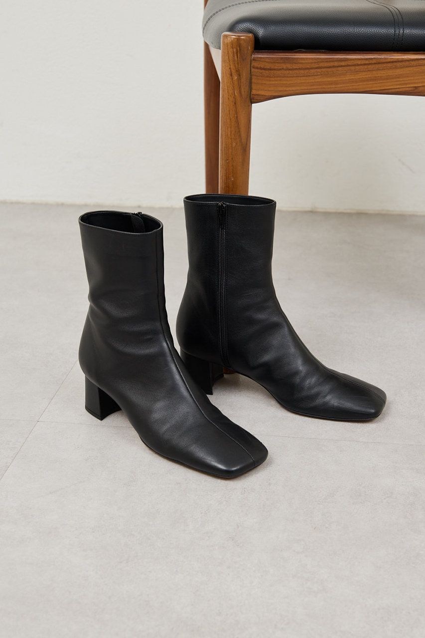 GALLARDAGALANTE 【2.718】スクエアショートブーツ (ブラック, 38(24-24.5cm)) ガリャルダガランテ ELLE SHOP