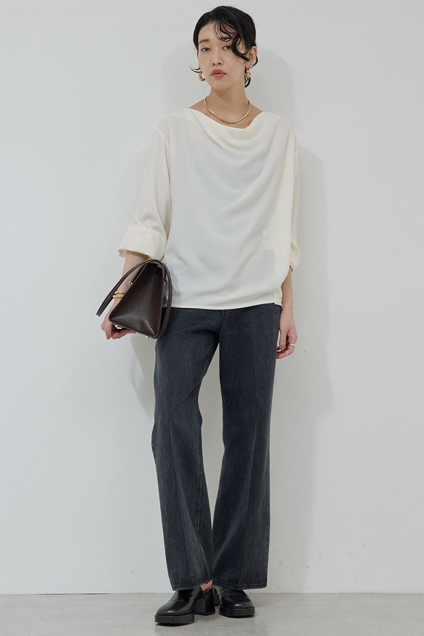 GALLARDAGALANTE(ガリャルダガランテ)｜フロントドレープブラウス/オフ