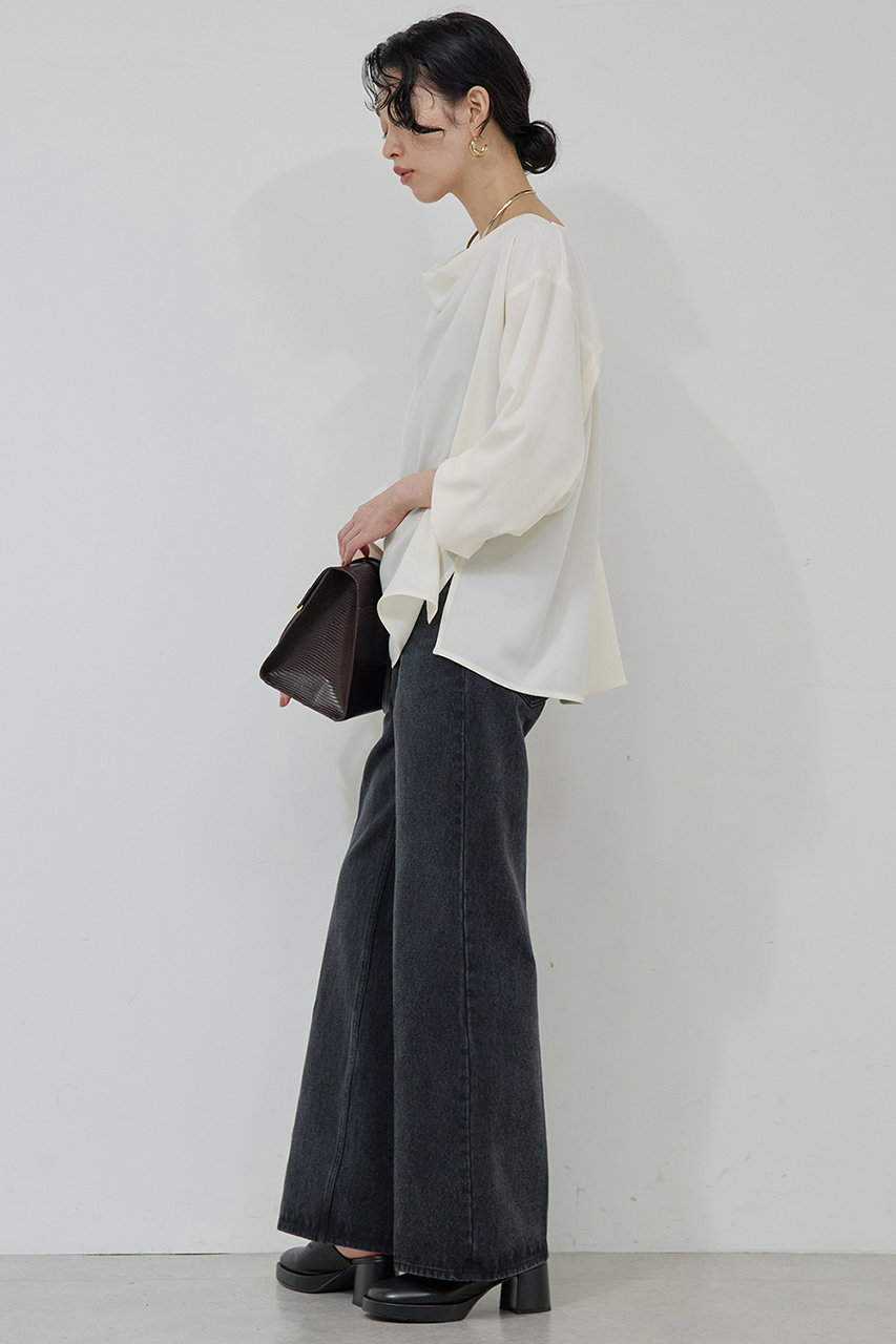 GALLARDAGALANTE(ガリャルダガランテ)｜フロントドレープブラウス/オフ