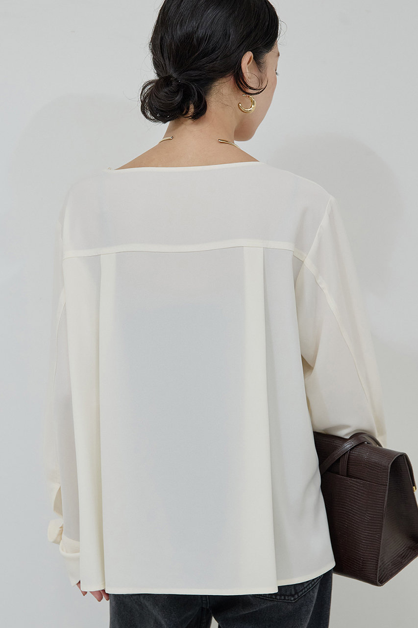 GALLARDAGALANTE(ガリャルダガランテ)｜フロントドレープブラウス/オフ