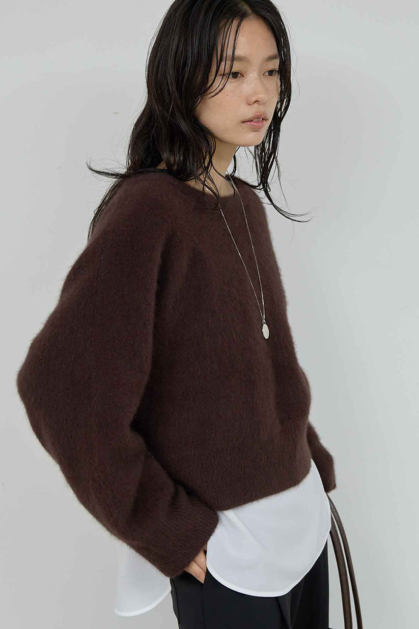 ファーボートネックプルオーバー