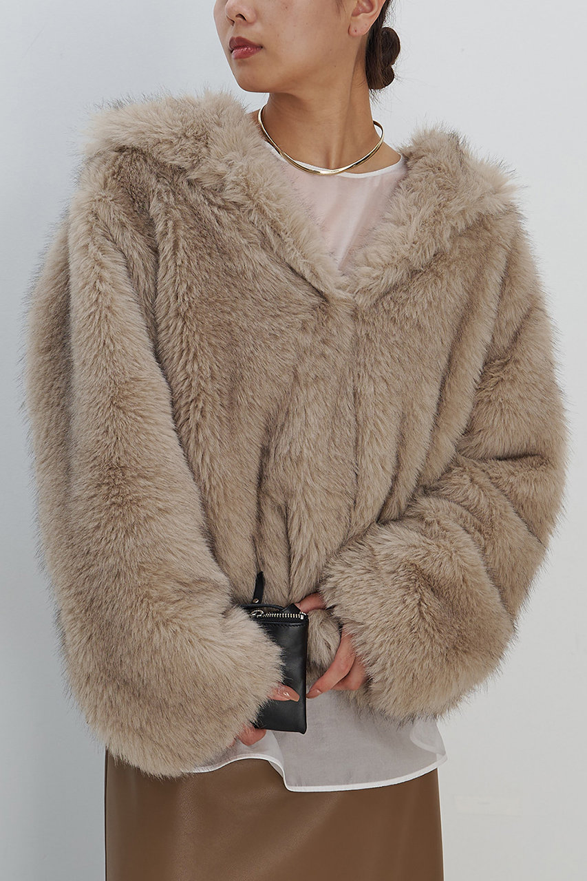 フェイクファーフーディーブルゾン