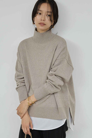 GALLARDA GALANTE／ゆったりカシミヤ混ドルマンニット ベージュ GALLARDAGALANTE｜ガリャルダガランテのニット通販｜ELLE SHOP