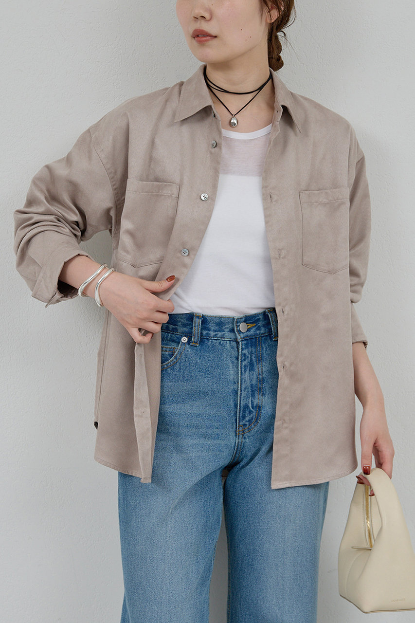 GALLARDAGALANTE 【セットアップ対応】フェイクスエードシャツ (グレージュ, F) ガリャルダガランテ ELLE SHOP GALLARDAGALANTE 【セットアップ対応】フェイクスエードシャツ (グレージュ, F) ガリャルダガランテ ELLE SHOP