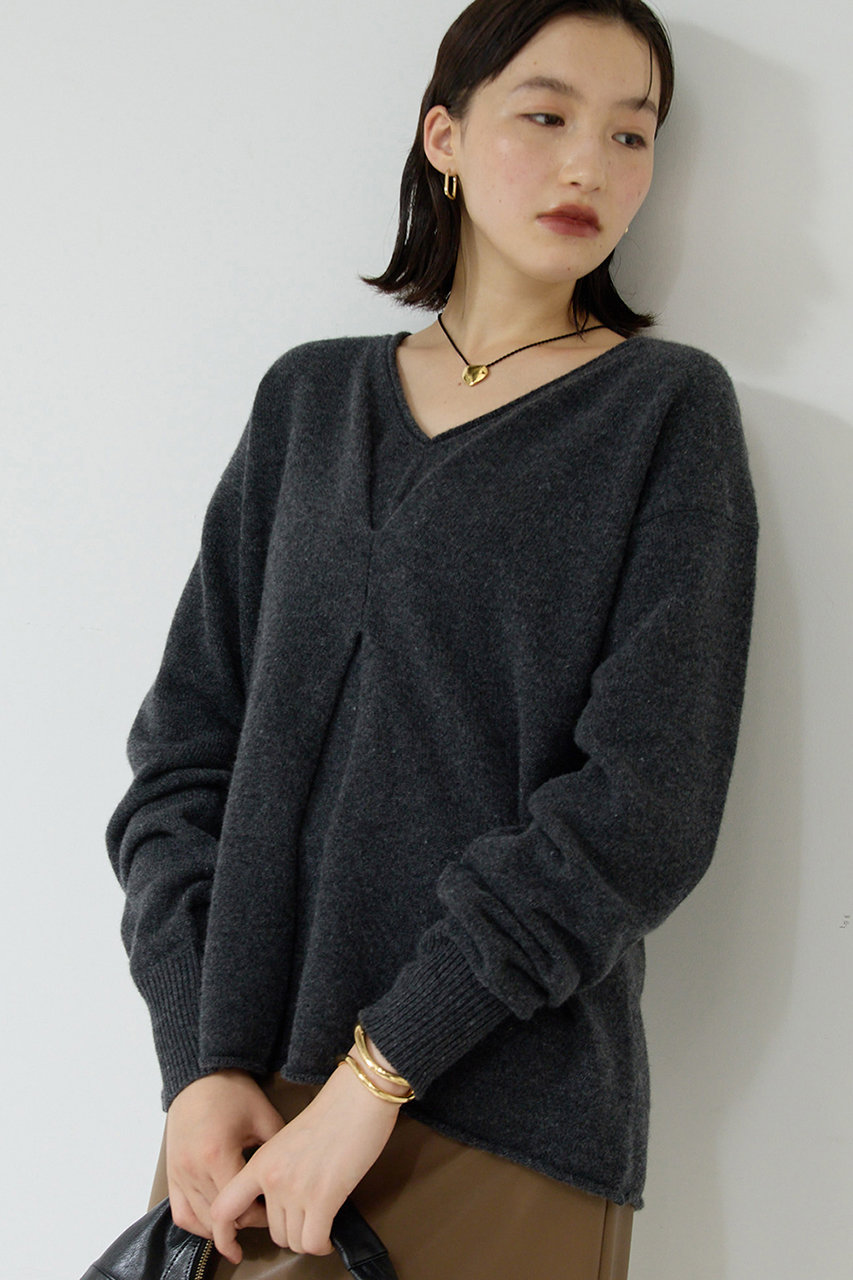ウールカシミヤタックVプルオーバー