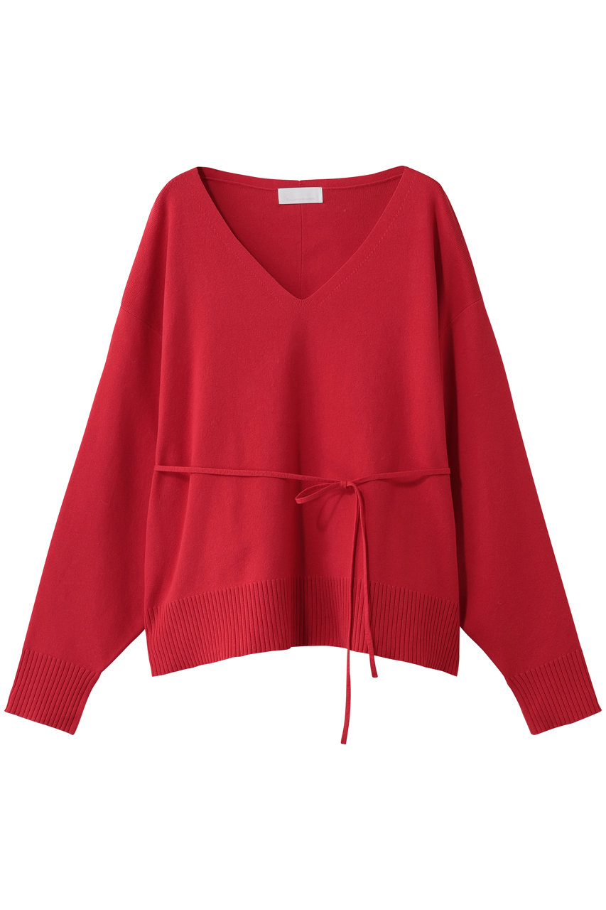 【CHIKAコラボ】タイ付き総針Vネックニット