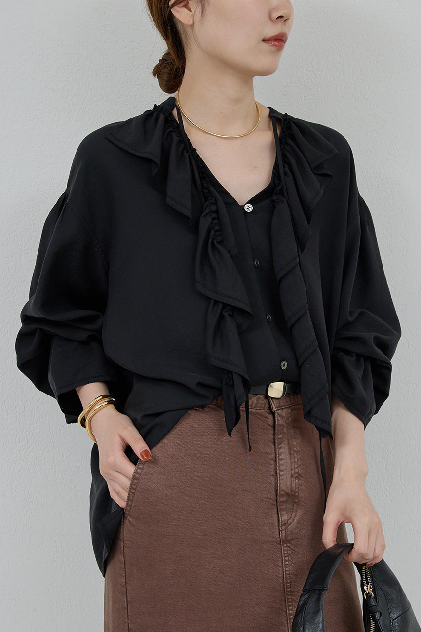 ガリャルダガランテ/GALLARDAGALANTEのフリルブラウス(ブラック/GGZ1052204A0010)