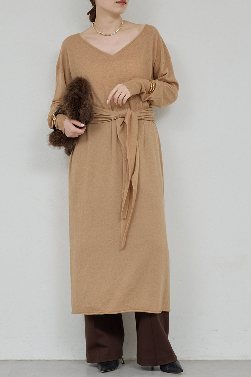 【25th記念アイテム】ベルト付きロングニットワンピース