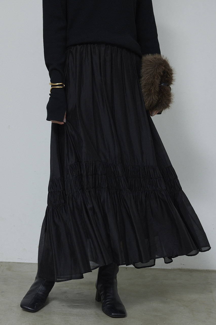 ガリャルダガランテ/GALLARDAGALANTEのギャザーフレアスカート(ブラック/GGZ1052501A0002)
