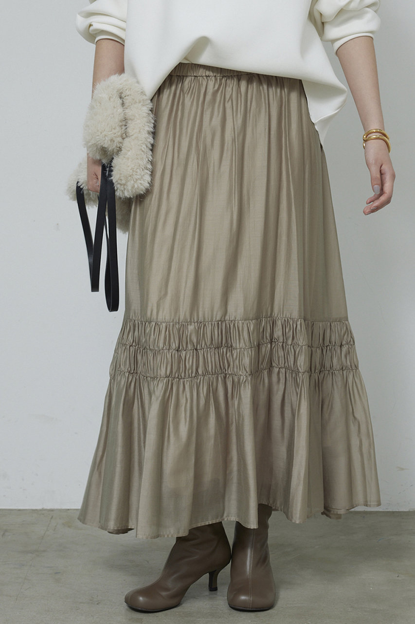 ガリャルダガランテ/GALLARDAGALANTEの【予約販売】ギャザーフレアスカート(グレージュ/GGZ1052501A0002)