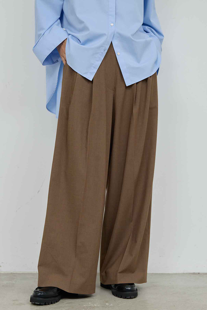 ガリャルダガランテ/GALLARDAGALANTEのベルトレスタックワイドパンツ(キャメル/GGZ1052402A0001)