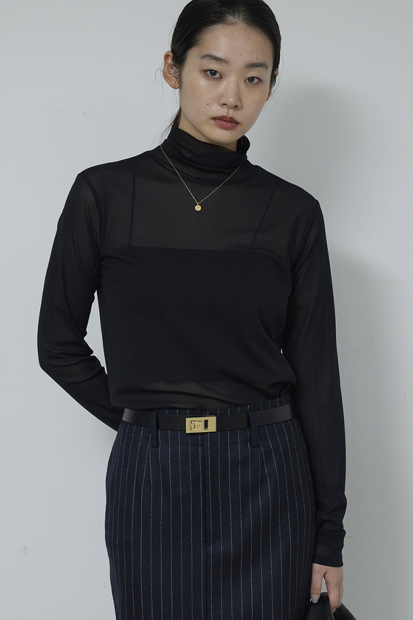 ガリャルダガランテ/GALLARDAGALANTEのチュールタートルカットソー(ブラック/GGZ1052506A0002)