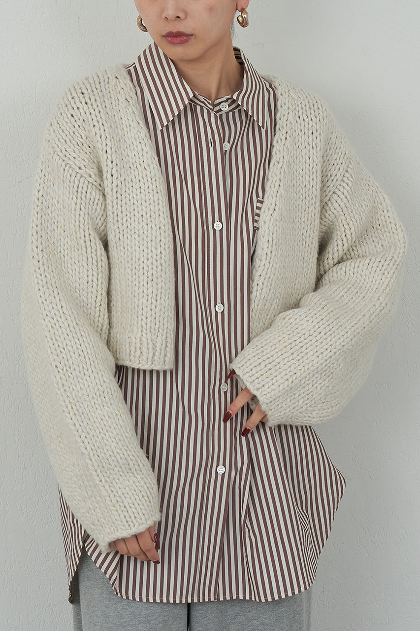 GALLARDAGALANTE 【HERITANOVUM】ハンドニットジャケット (オフホワイト, F) ガリャルダガランテ ELLE SHOP GALLARDAGALANTE 【HERITANOVUM】ハンドニットジャケット (オフホワイト, F) ガリャルダガランテ ELLE SHOP