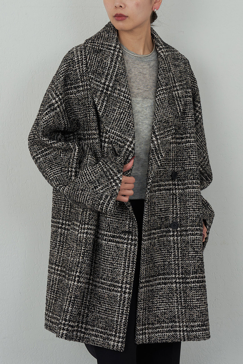 【HERITANOVUM】ツィードショールカラーショートコート