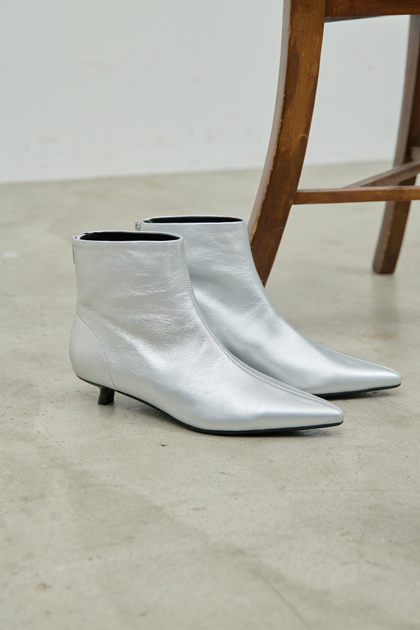 GALLARDAGALANTE 【2.718】ポインテッドショートブーツ (シルバー, 38(24-24.5cm)) ガリャルダガランテ ELLE SHOP