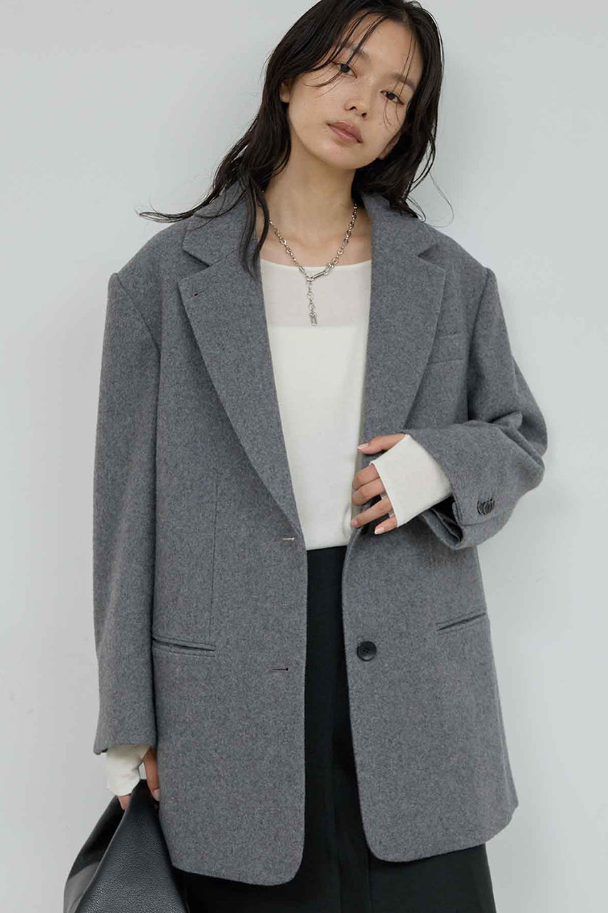 GALLARDAGALANTE 圧縮メルトンジャコート (グレー, F) ガリャルダガランテ ELLE SHOP