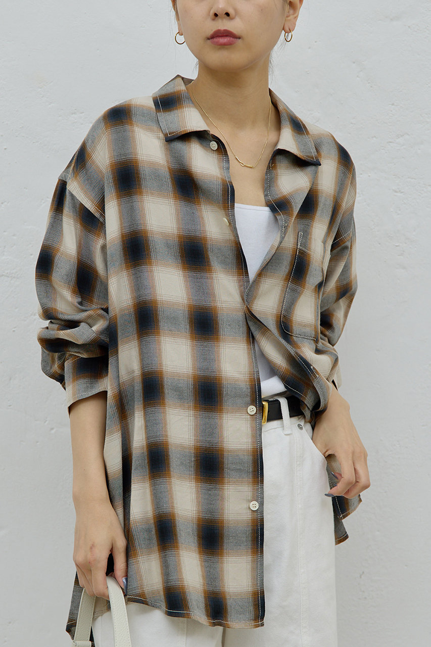 ガリャルダガランテ/GALLARDAGALANTEのオンブレチェックシャツ(ブラウン/GGZ1052404A0007)