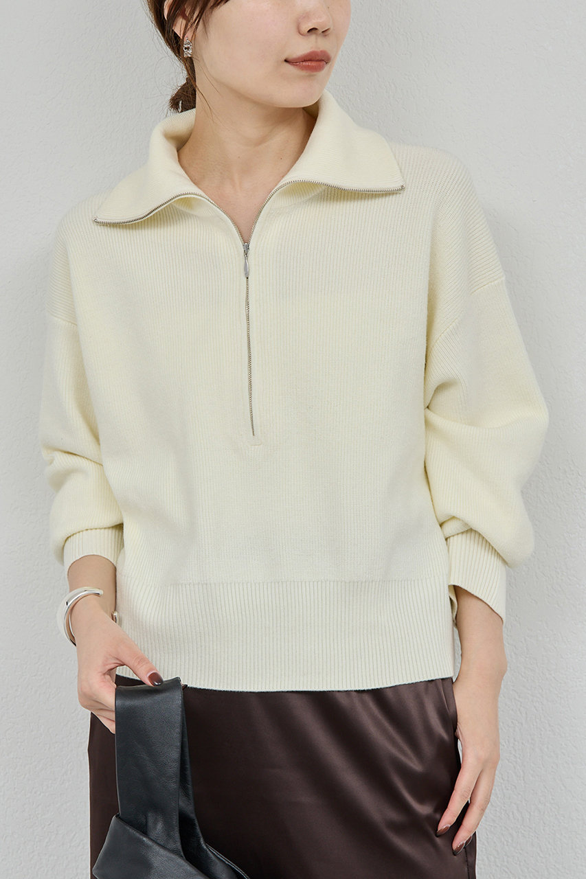 GALLARDAGALANTE ハーフジップニット (オフホワイト, F) ガリャルダガランテ ELLE SHOP