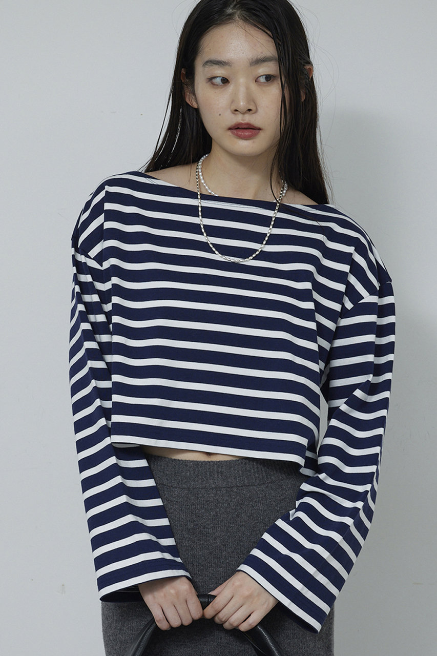 ガリャルダガランテ/GALLARDAGALANTEの【予約販売】ボーダーバスクシャツ(ネイビー/GGZ1052506A0004)