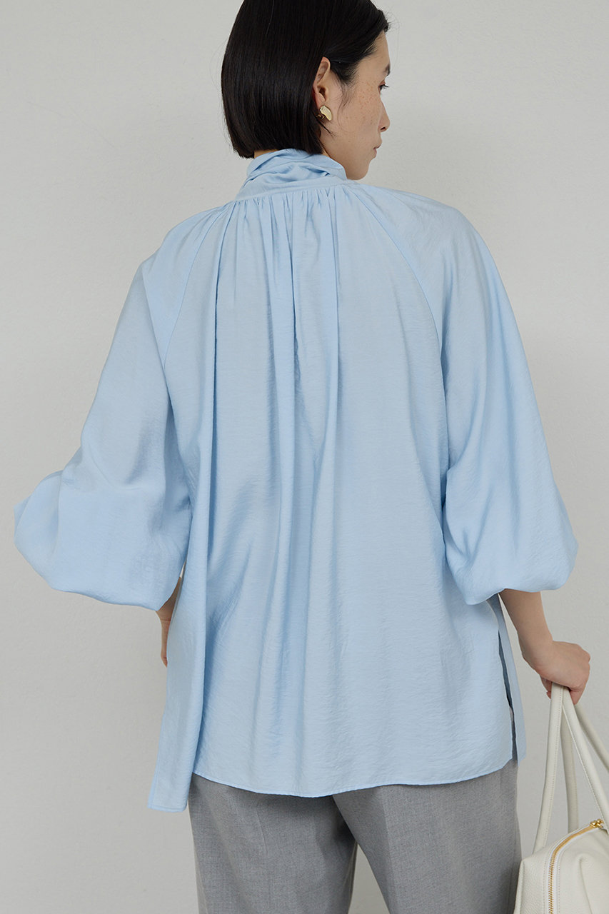 【美品】NOBLE ギャザーボウタイブラウス サックスブルー 美品】NOBLE ギャザーボウタイブラウス サックスブルー - メルカリ