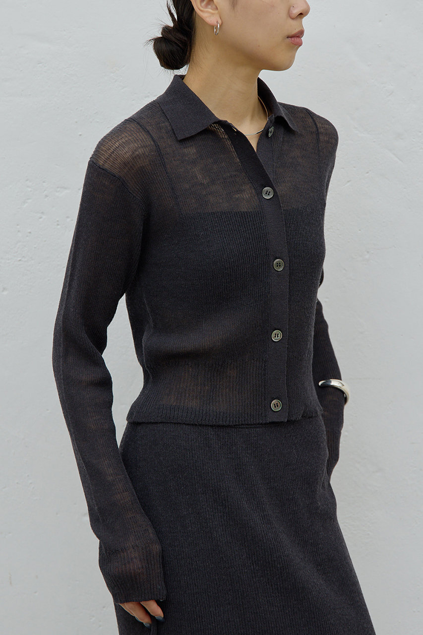 ガリャルダガランテ/GALLARDAGALANTEの【予約販売】【HERITANOVUM】【セットアップ対応】シアーリブポロニット(チャコールグレー/GGH1052505A0001)