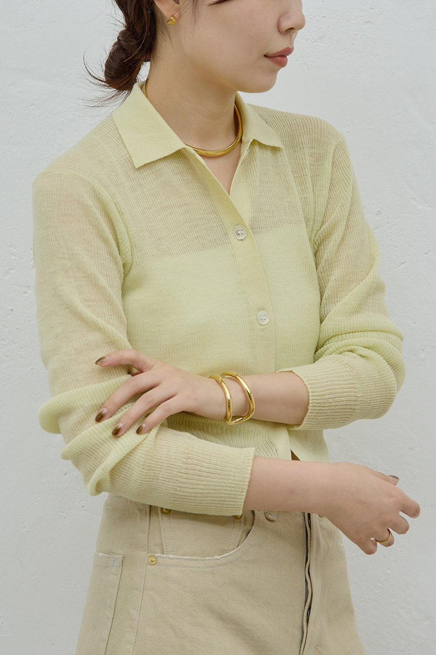 ガリャルダガランテ/GALLARDAGALANTEの【HERITANOVUM】【セットアップ対応】シアーリブポロニット(レモンイエロー/GGH1052505A0001)