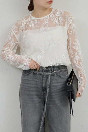 ガリャルダガランテ/GALLARDAGALANTEの【予約販売】レイヤードレースブラウス(110400/110403)